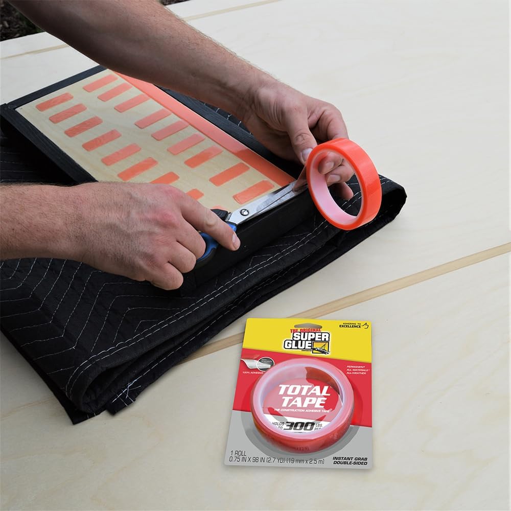 Super Glue, Total Tape Roll, Strong Indoor & Outdoor Construction Adhesive, Holds 300 lbs. per Roll, Permanent