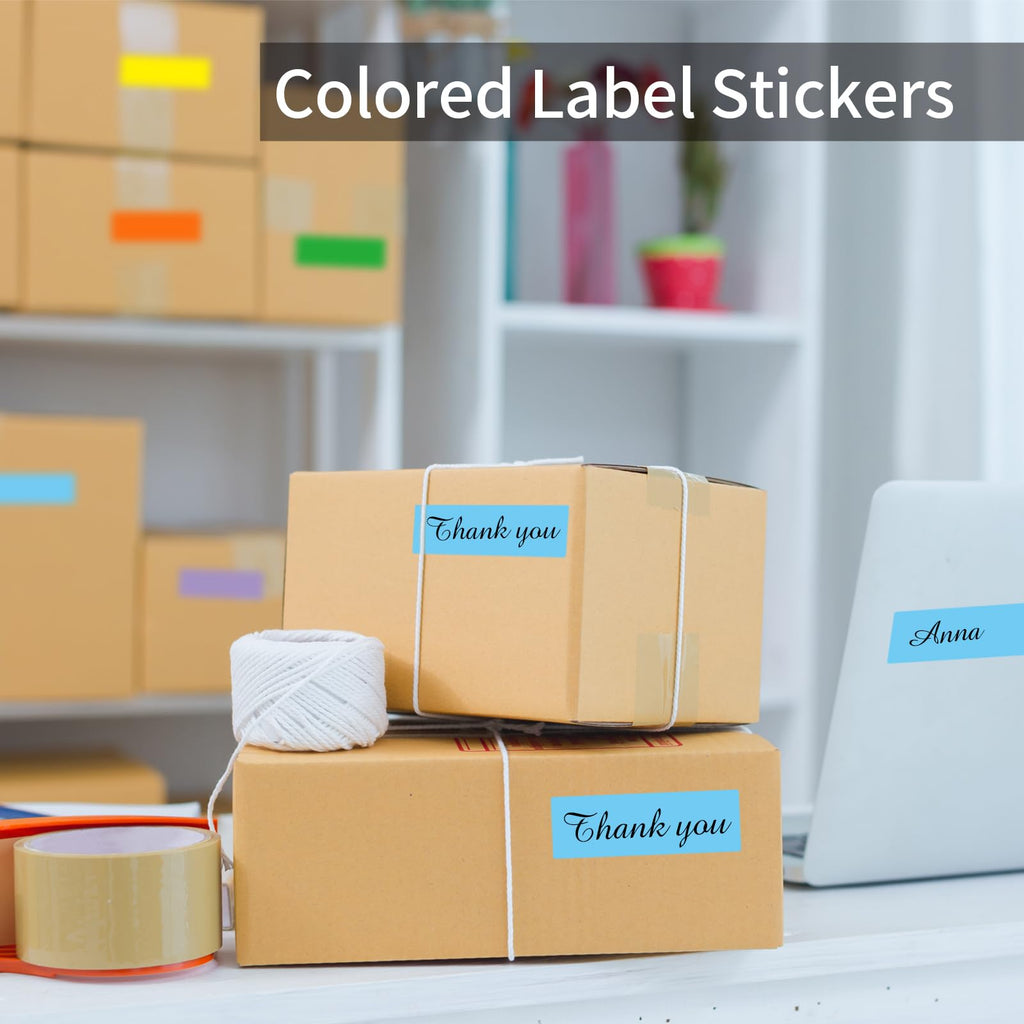 Color Coding Labels,400 PCS 1" x 3" Blue Rectangular Colored Labels Stickers