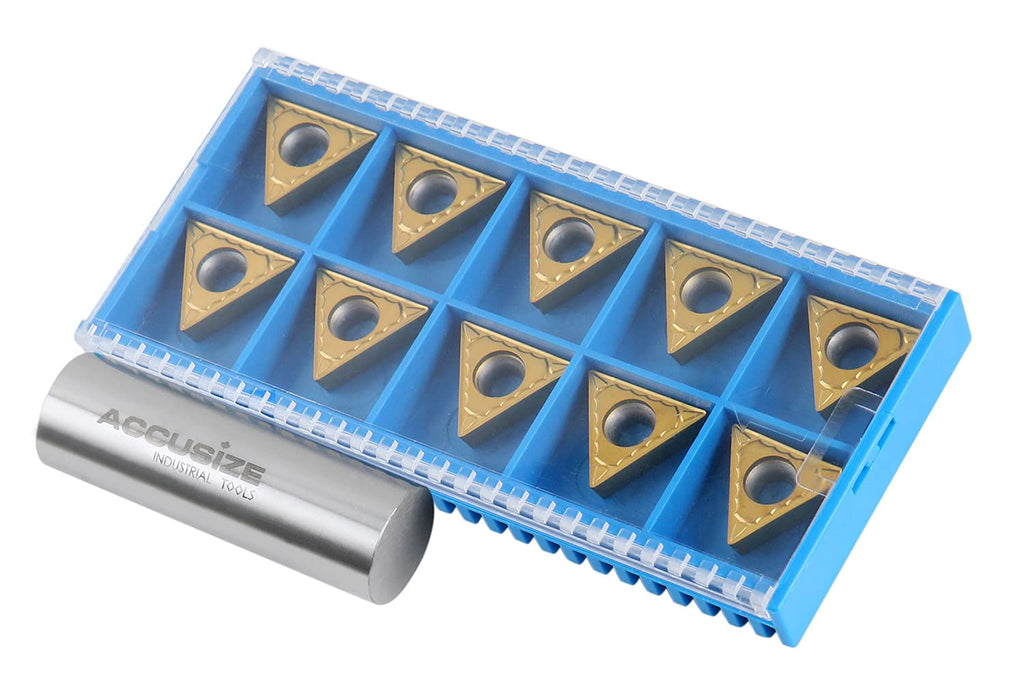 Accusize TCMT32.51 Carbide Insert, TiN Coated, 3/8 in I.C, 10 Pack