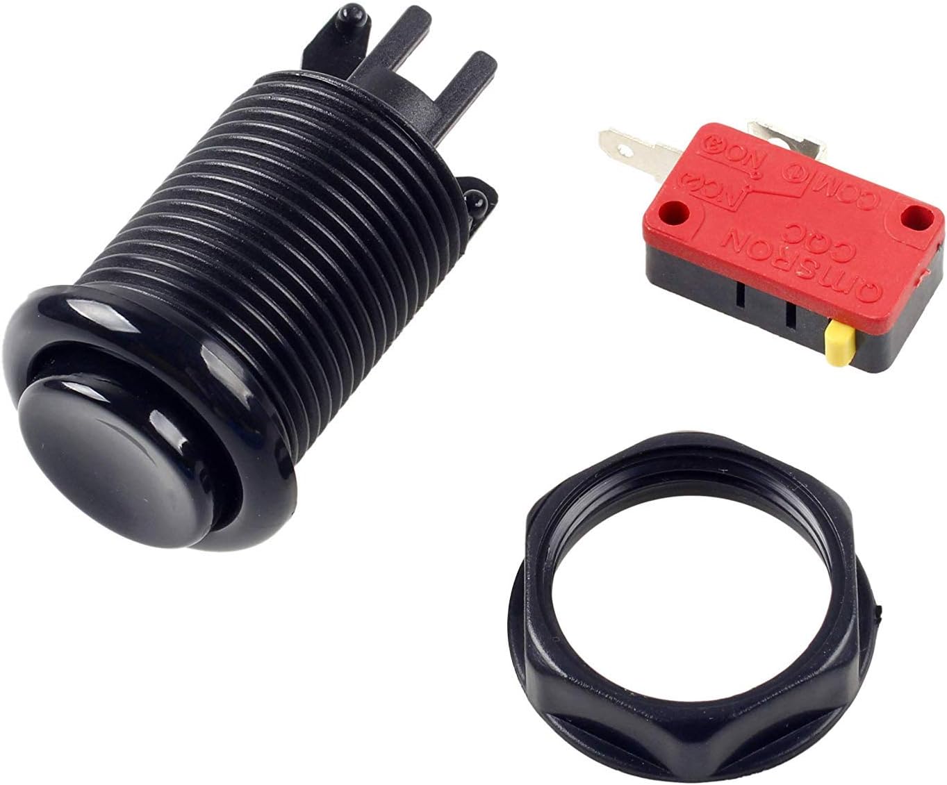 7X Arcade Buttons 30mm Happ Type Standard Push Buttons Switch with 20cm Buttons Cable for Arcade Joystick Arcade1up