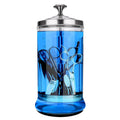 Disinfectant Sterilizer Glass Jar - Capacity 21 Oz Glass with Removable Strainer Tray for Cleaning, Storage &