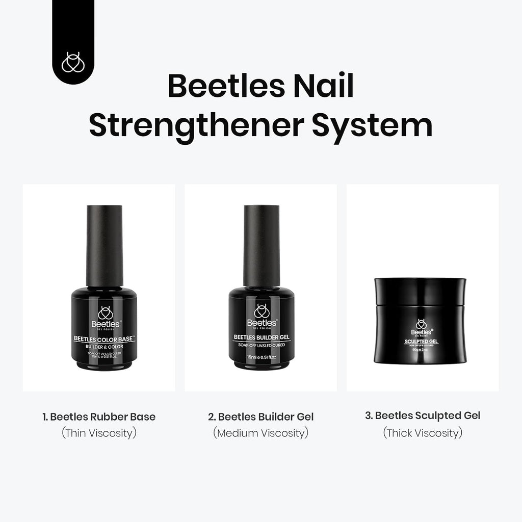 Beetles Rubber Base Gel, 15ml Clear Builder Nail Gel Polish | Clear Rubber Base with Builder Support for
