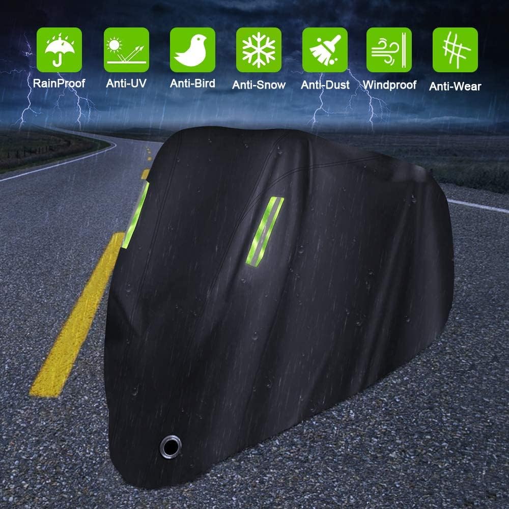 Motorcycle Cover All Season,Universal Weather Quality Waterproof Sun Outdoor Protection Scooter Shelter Tear Proof
