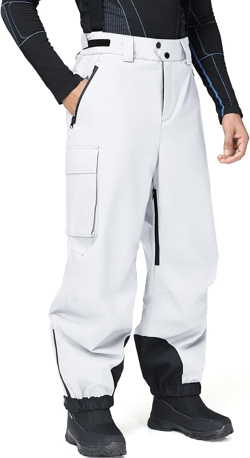 Men Ski Pants Women Baggy Snow Bibs Waterproof Windproof Insulated Warm Winter Snow Pants Overall