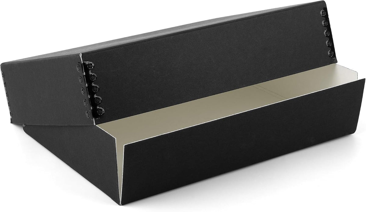 11x14 Black Museum Archival Storage Box, Drop Front, 11.75x15x3 in.