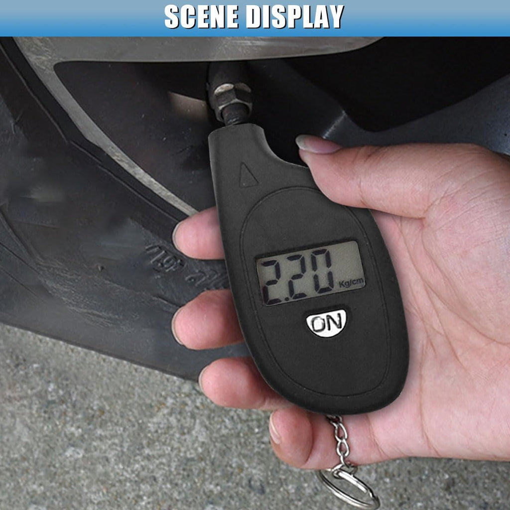 Digital Tire Pressure Gauge, 5-150PSI 4 Unit Settings (Black)