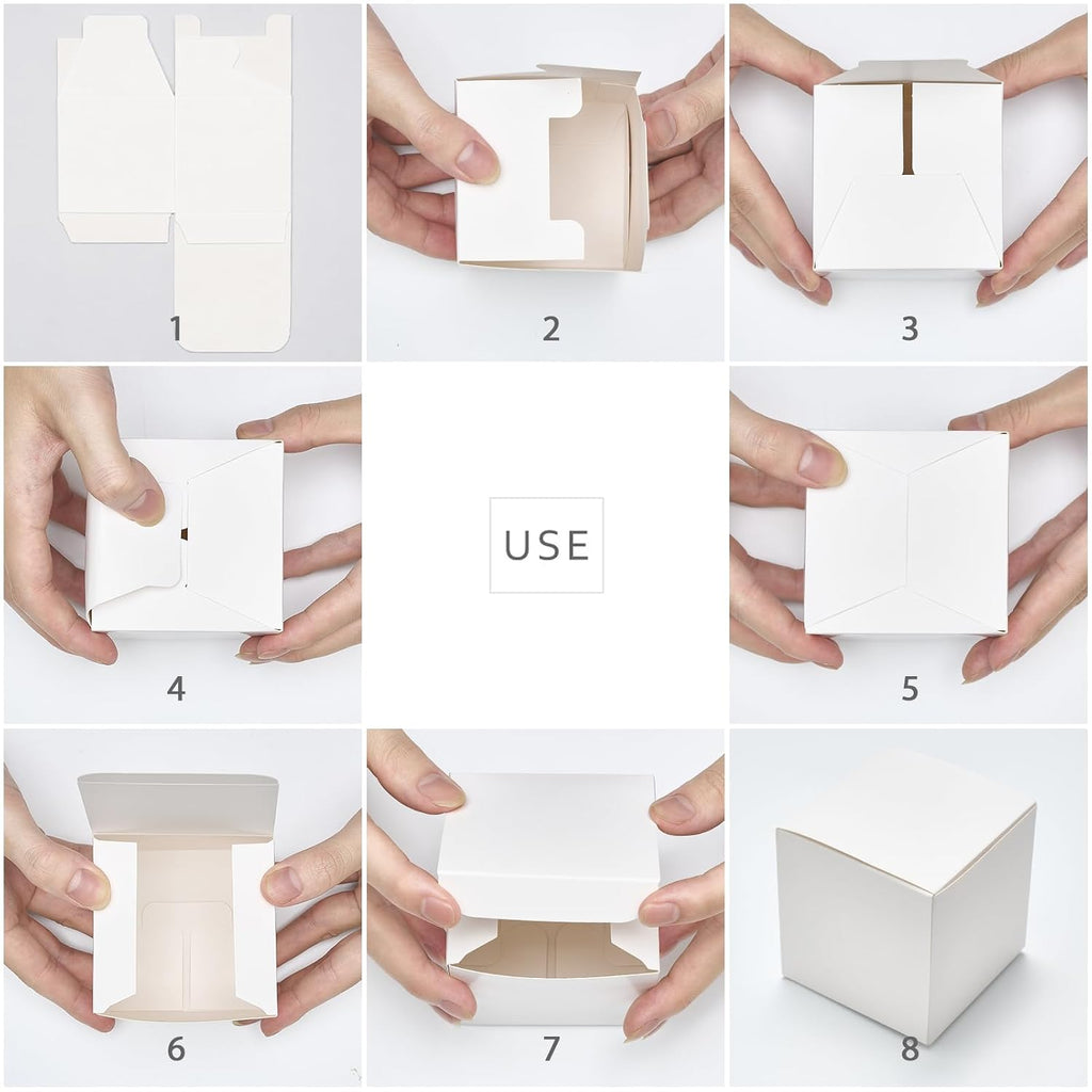 4x4x4 Gift Boxes 50 PC Small Gift Box with Lids Bulk White