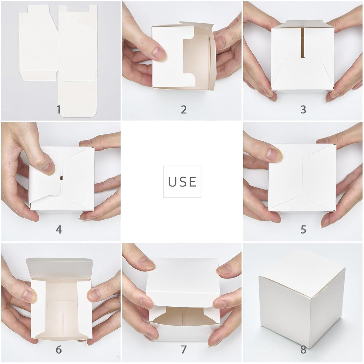 4x4x4 Gift Boxes 50 PC Small Gift Box with Lids Bulk White
