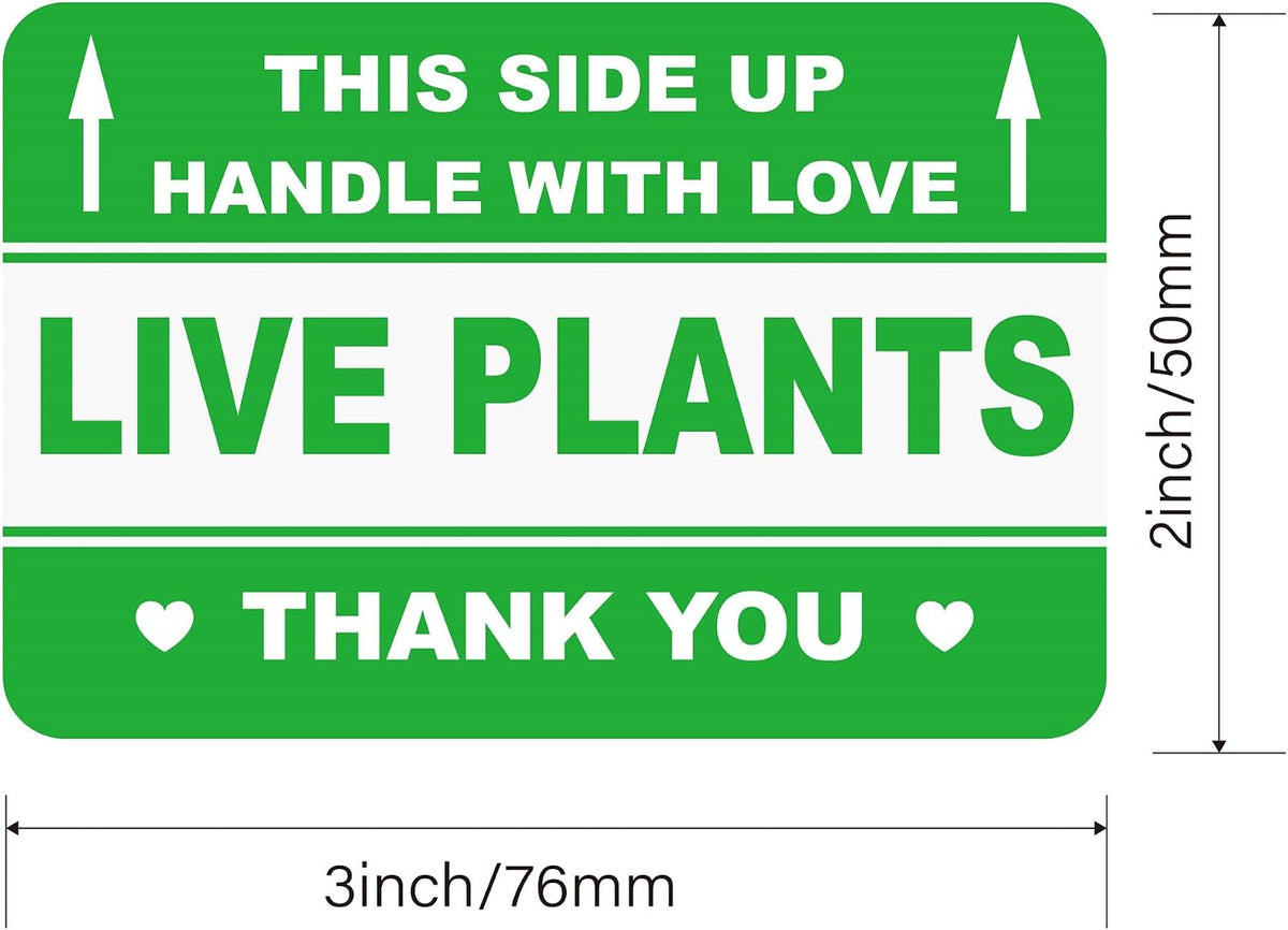 2x3 200pcs This Side up Handle with Love Live Plants Shipping Sticker
