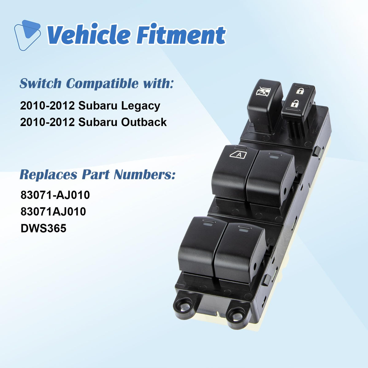 AiYiGu Master Power Window Switch for 2010 2011 2012 Subaru Outback/Legacy