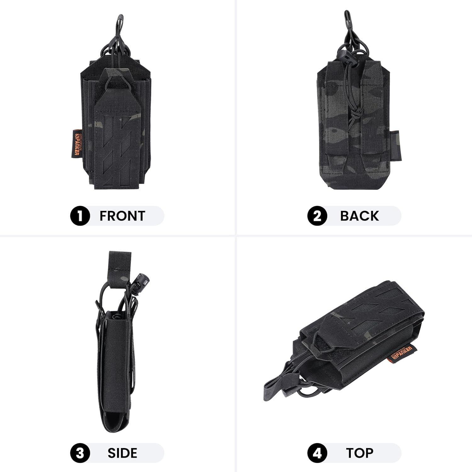 Tactical Universal Radio Holster Holder Adjustable | Molle Radio Pouch for Duty Belt、Vest ,Two Ways Walkie Talkie Holder