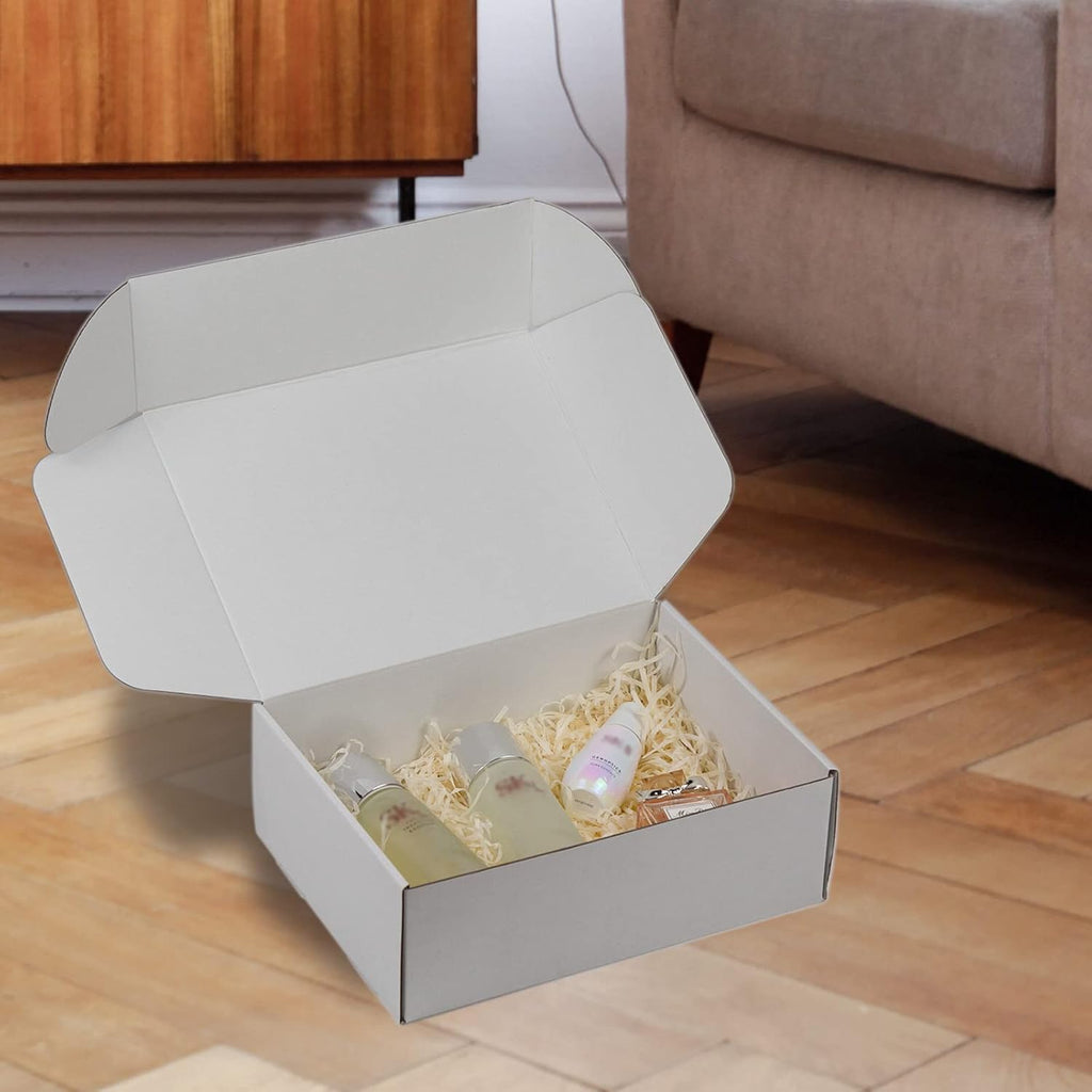 Shipping Boxes 12x9x4 inches Pack of 20, White Corrugated Cardboard Box, Medium Mailing Boxes for Packaging Small