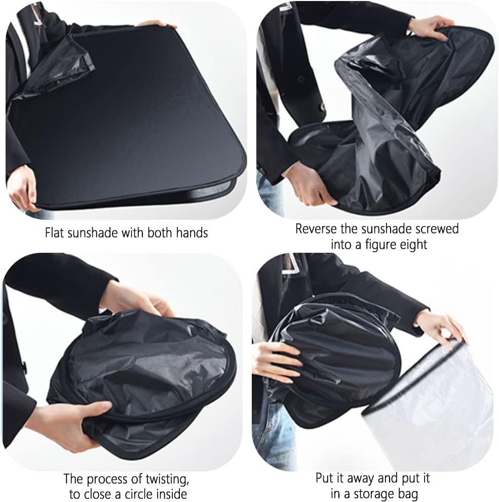 300T Thickened Automotive Glass Sunshade and Comes with Storage Bag,Keep Car Interior Cool,Universal Windshield Sun
