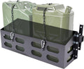 Dual Jerry Gas Cans Holder Rack for Two 5 Gallon/20 Liter Steel Jerry Cans, Lockable Metal Steel Jerry Gasoline Cans