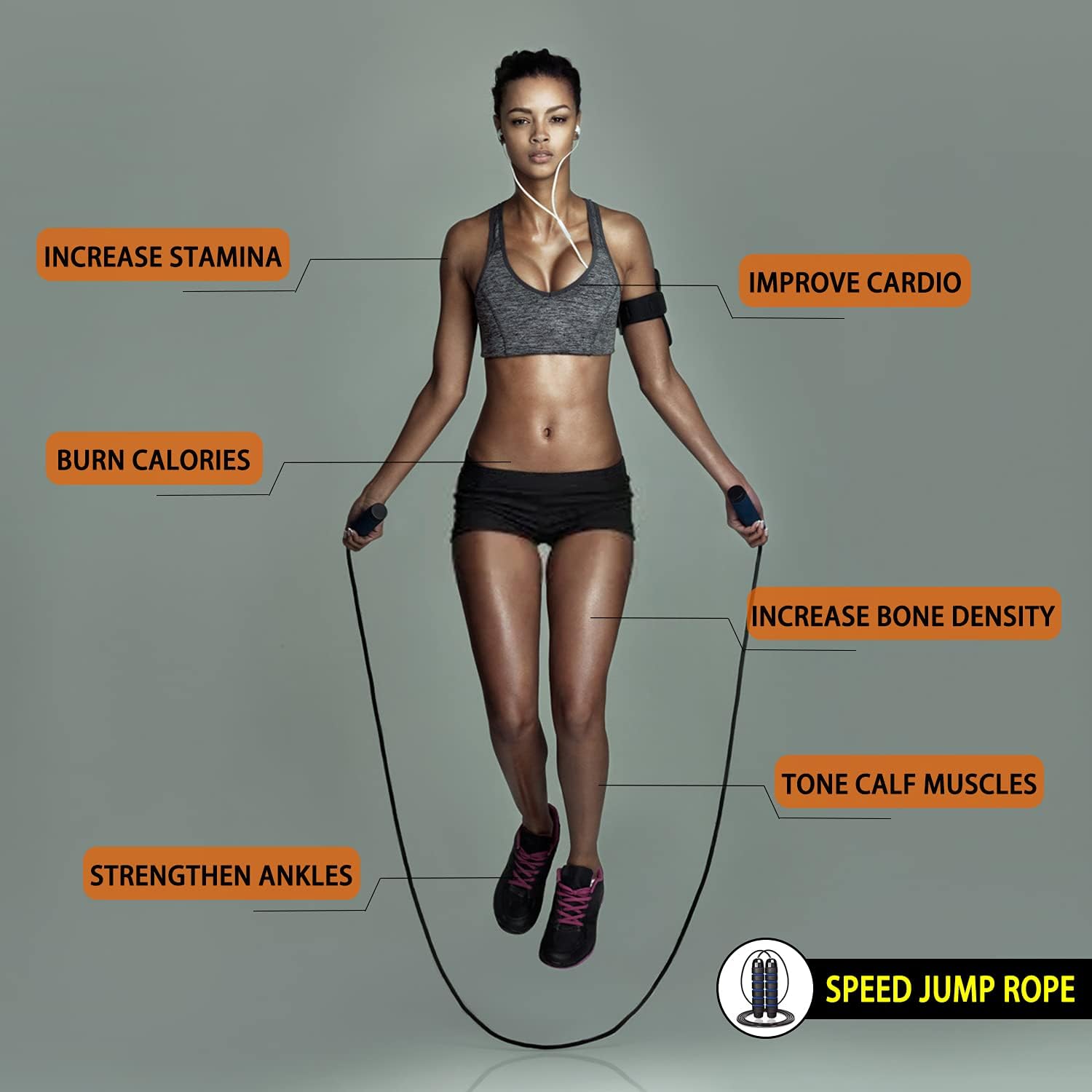 Speed Agility Training Set, Includes 1 Agility Ladder, 4 Steel Stakes, 1 Sports Headband,1 Jump Rope, 10 Disc Cones