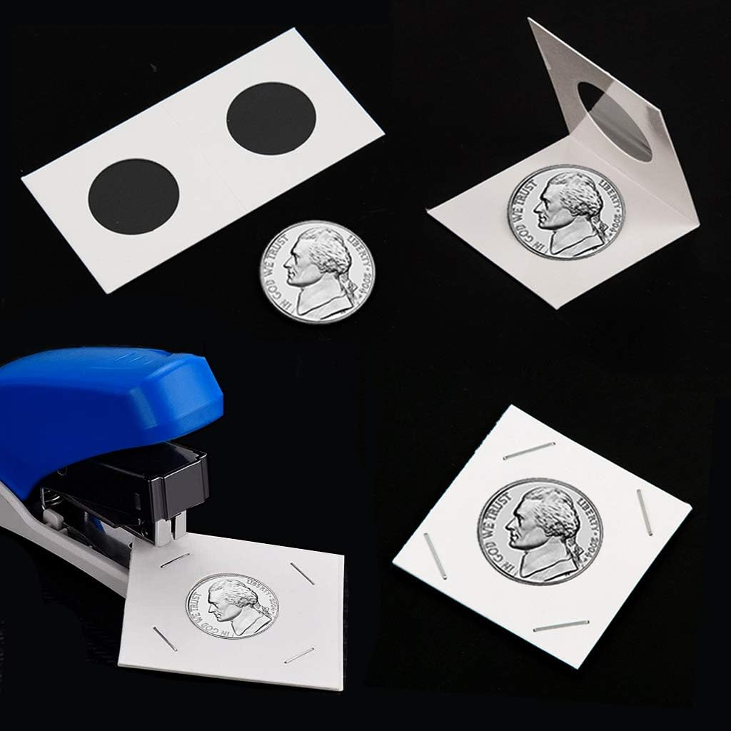 90 PCS Coin Flips 2x2 inch Cardboard Holders for Half Dollar | Uncle Paul Coin Holders 31.5mm/1.2inch Collection