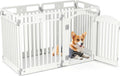 6 Panel Dog Playpen, 32'' Tall Plastic Pet Fence with Lockable Door, Indoor Outdoor Portable Dog Exercise Pen for