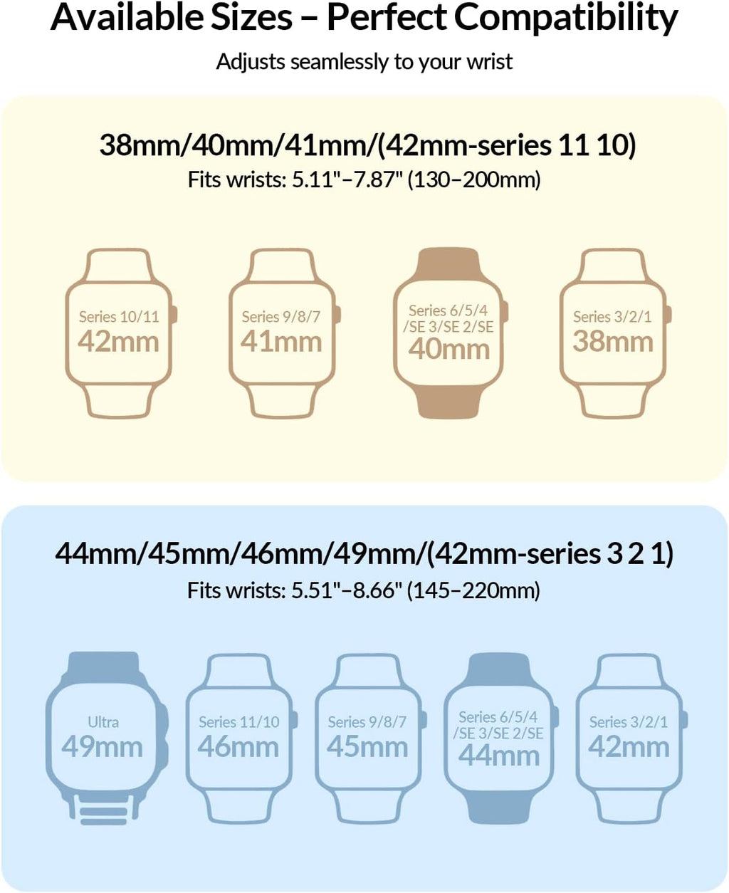 Patented Magnetic Silicone Sport Band for Apple Watch Bands for Women Men | Soft Silicone Solo Loop 40mm 38mm 41mm