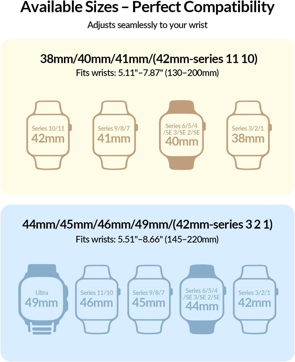 Patented Magnetic Silicone Sport Band for Apple Watch Bands for Women Men | Soft Silicone Solo Loop 40mm 38mm 41mm