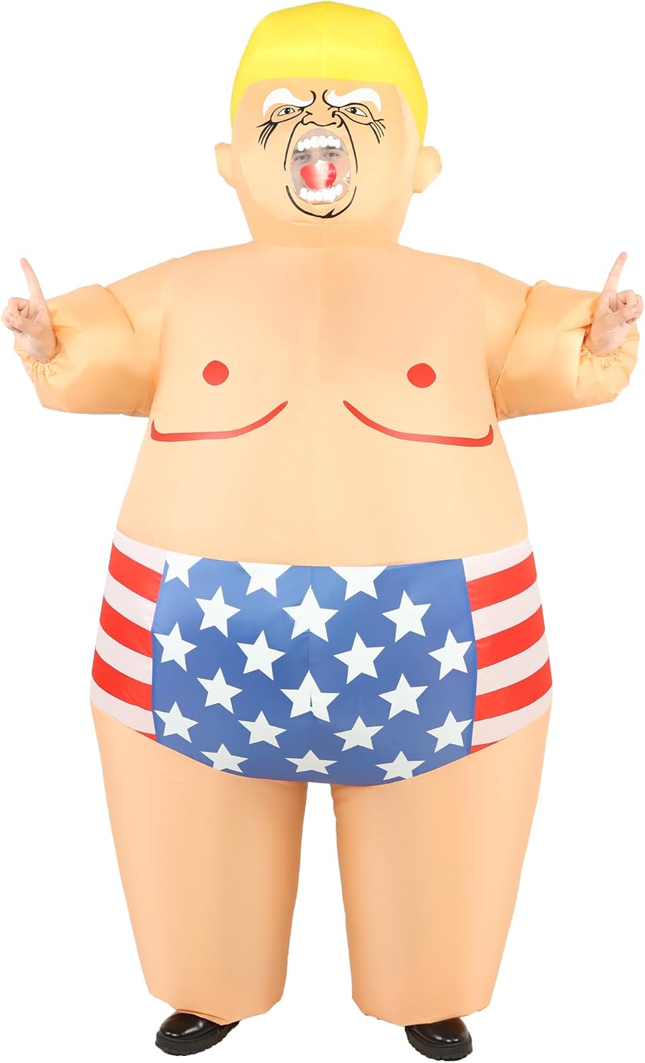 President Inflatable Costume for Adults, Funny Sumo Blow Up Costume for Halloween Party Holiday Cosplay