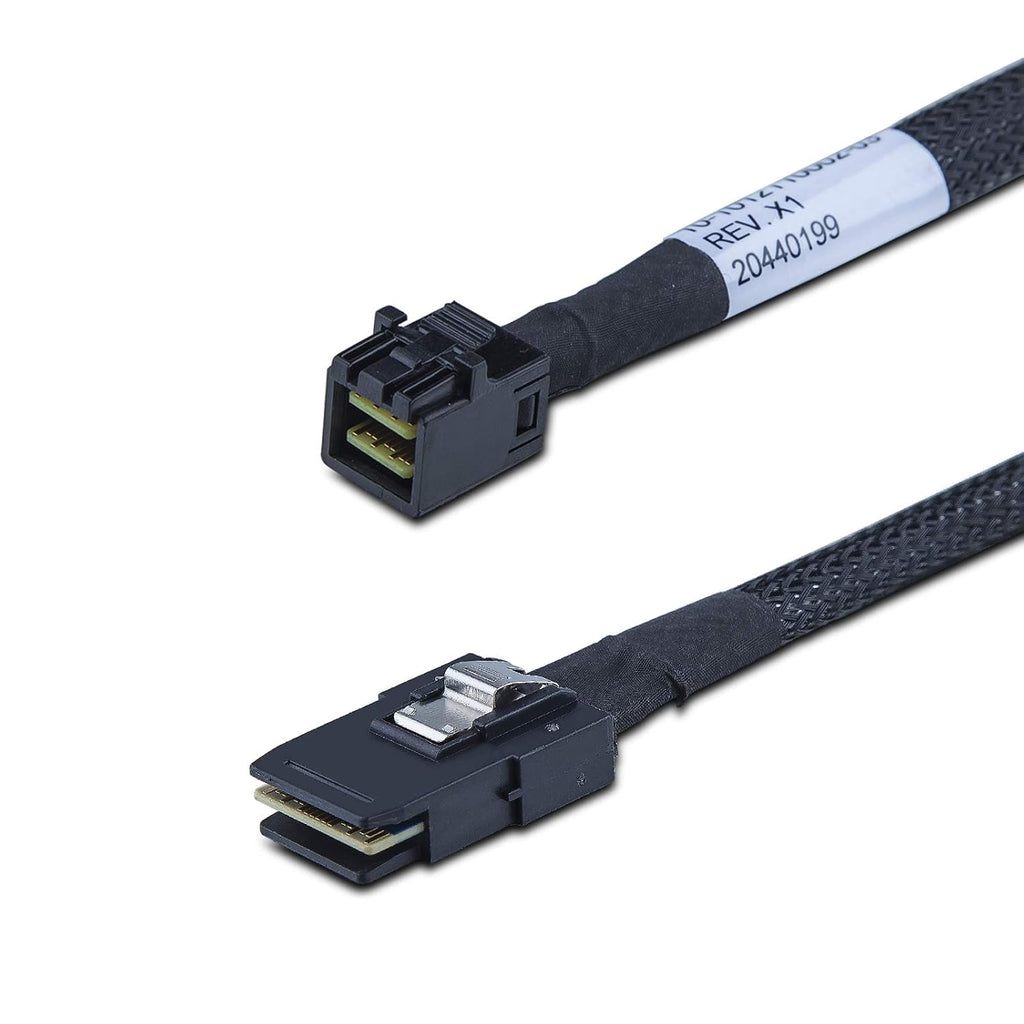 10Gtek SFF-8643 to SFF-8087 Mini SAS HD Cable, SAS 3.0 to 2.0, Compatible with RAID Controllers, Servers, Backplanes and Hosts, 100-Ohm, 0.5-m(1.6ft), 2 Pack