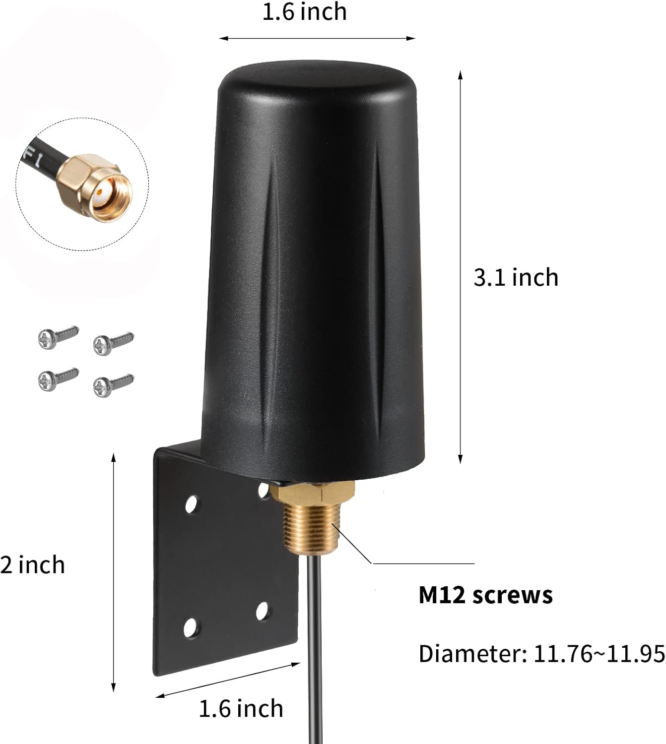 Outdoor 7dBi Dual Band 2.4GHz 5GHz 5.8GHz Long Range WiFi Booster Antenna for WiFi Router Hotspot Network Devices PC