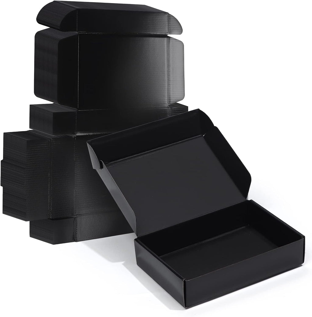 9x6x2 Black Small Shipping Boxes, 20 Packs Corrugated Cardboard Mailer Boxes for Packaging Small Business Mailing