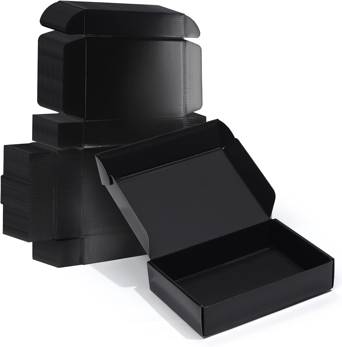 9x6x2 Black Small Shipping Boxes, 20 Packs Corrugated Cardboard Mailer Boxes for Packaging Small Business Mailing