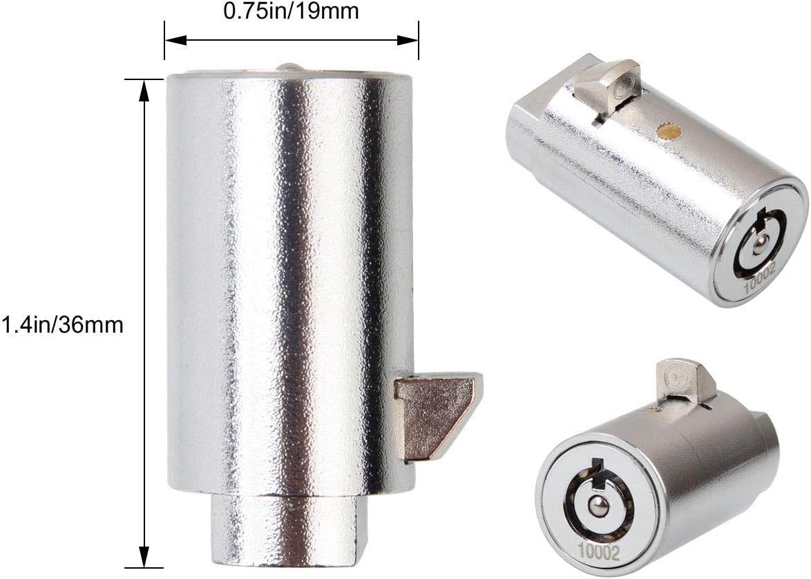 Candy Machine Key, High Security Vending Machine Lock and Key (Keyed Alike), 5-Pack Soda Machinee Locks Pick Tubular