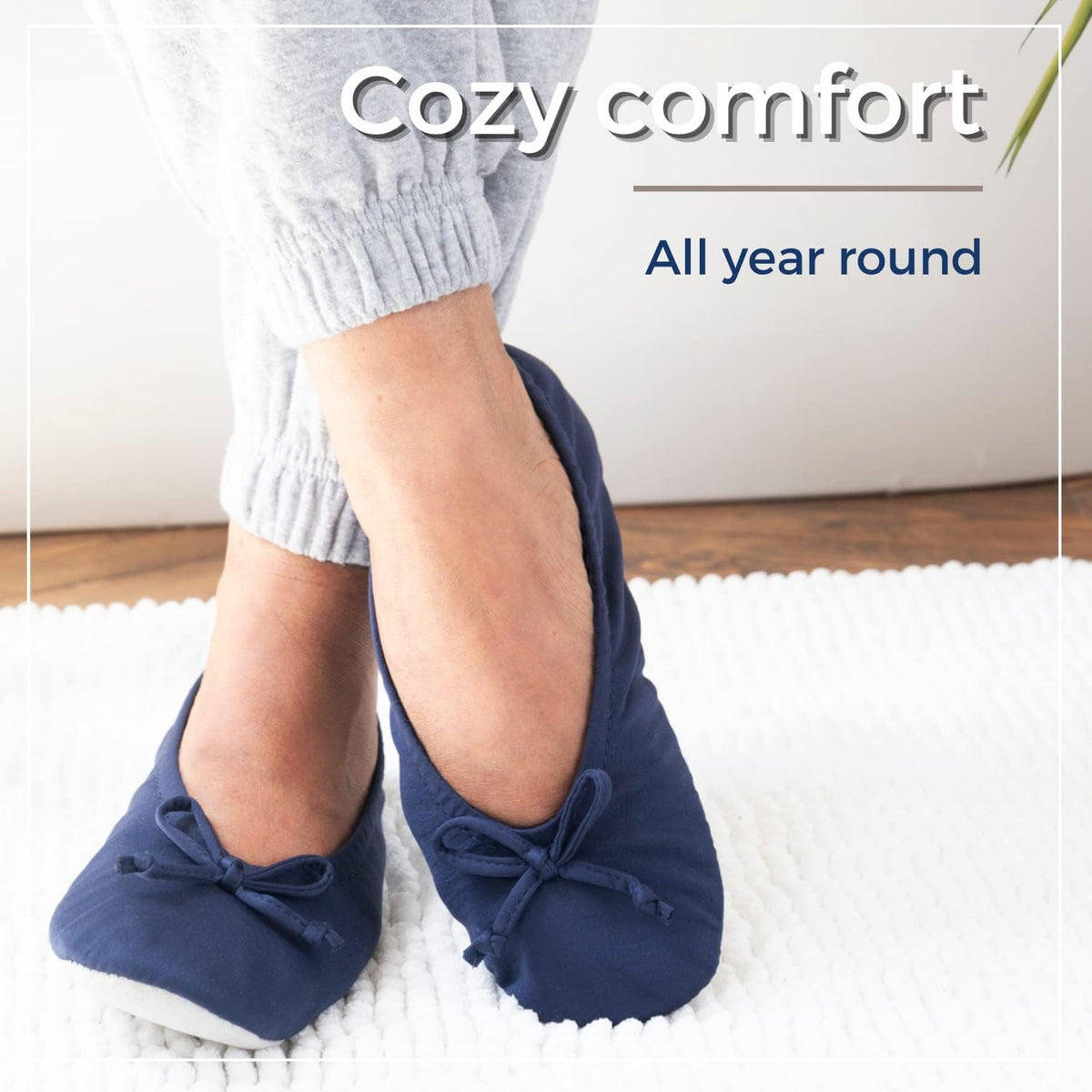 Women's Satin Ballerina Slippers with Classic Ribbon Bow and Suede Sole