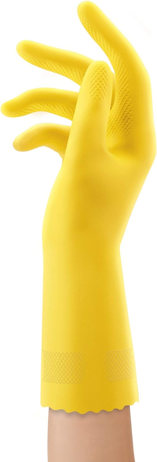 HandSaver Reuseable Rubber Cleaning Gloves (Small, 3 Pairs), Everyday Protection Reusable Household Gloves