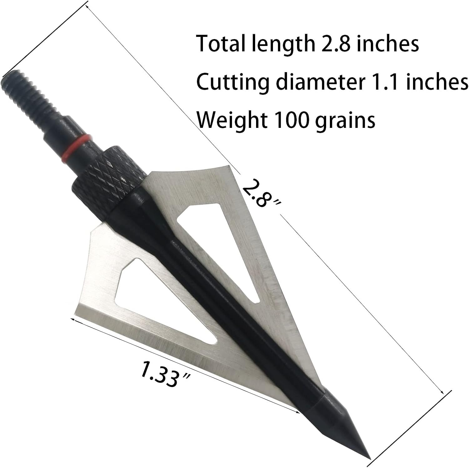 Hunting Broadheads 12PK 100 Grains Screw-in Arrow Archery 3 Blades Hunting Heads Arrow Tips Compatible with Crossbow