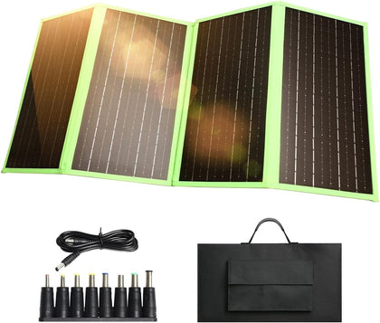 60W Portable Solar Panel Charger with USB-C, USB-A, DC Port, GOLUMU Outdoor IP67 Waterproof Foldable Solar Phone