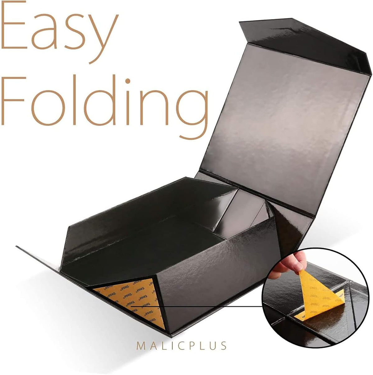 Black Gift Boxes with Magnetic Lid for Present,6 Pack