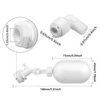 2 Pack 1/4 Inch Water Filter Float Ball Valve Adjustable Float Valve Plastic Water Tank Float Valves for RO Water Reverse Osmosis System, Fish Aquarium (2pcs)