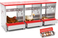 Chicken Nesting Boxes 3 Hole, Large Metal Hen Laying Box with Swing Perch