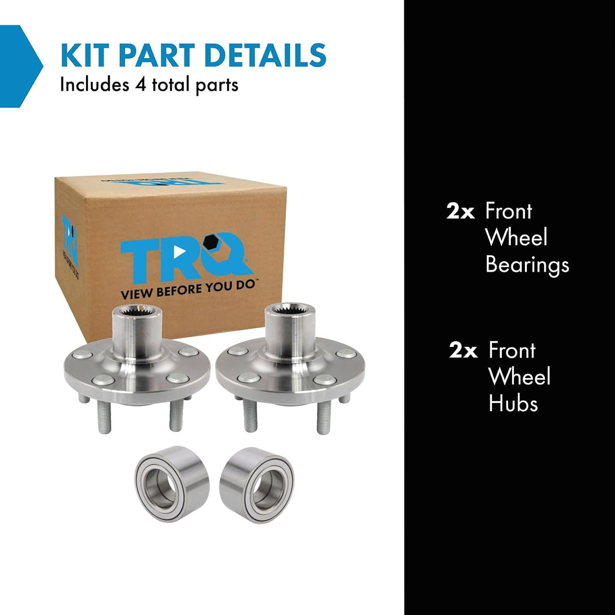 TRQ Front Wheel Bearing & Hub Kit