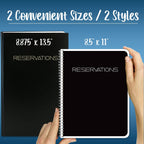 Restaurant Reservation Book, Black, Hardbound, 408 Pages