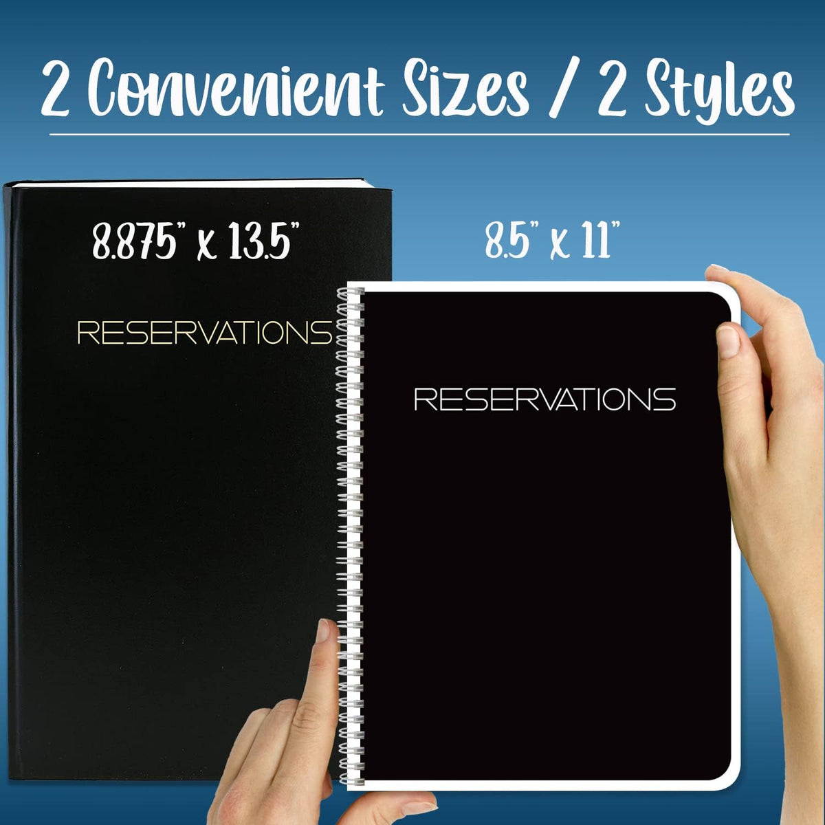 Restaurant Reservation Book, Black, Hardbound, 408 Pages