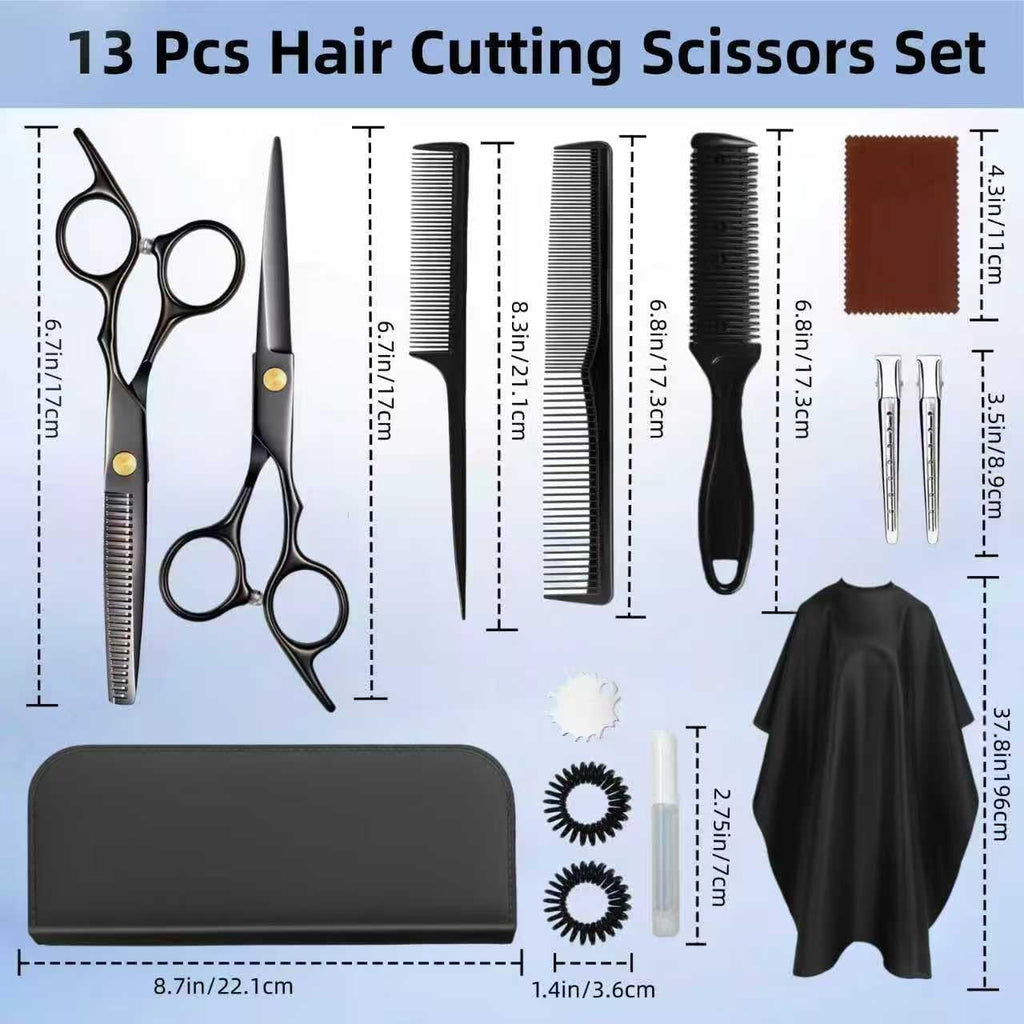 Hair Cutting Scissors Shears Kits, Professional Haircut Scissors Set with Thinning Shears, Stainless Steel Barber
