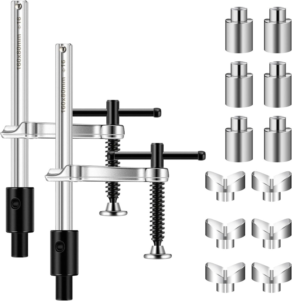 2 Pcs Welding Fixture with T-handle 12 Pcs 5/8 Inch Welding Table Fixture Pin Set Maximum Opening 6-1/2 Inch Throat