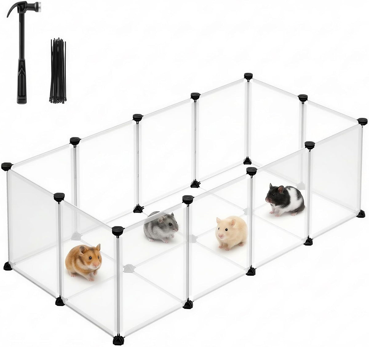 Pet Playpen with Floor, Small Animal Playpen