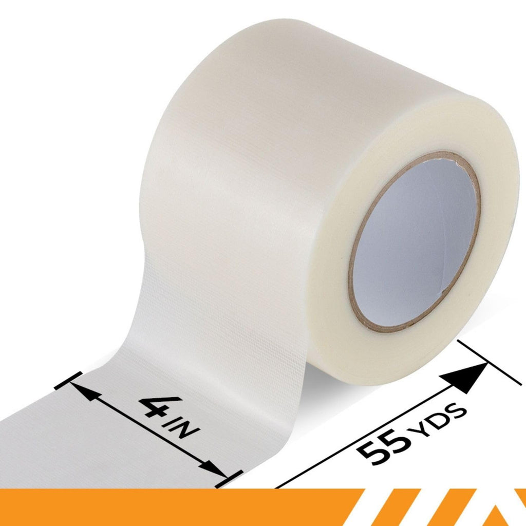 Clear Duct Tape, 4 in x 55 yd (164 ft), Heavy Duty Waterproof Repair
