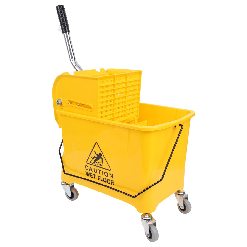 21 Quart Compact Mop Bucket with Wringer on Wheels for Cleaning
