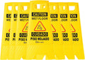24" Height Wet Floor Caution Signs, 6 Pack – Double-Sided, Bilingual & Foldable Safety Warning Sign – Commercial