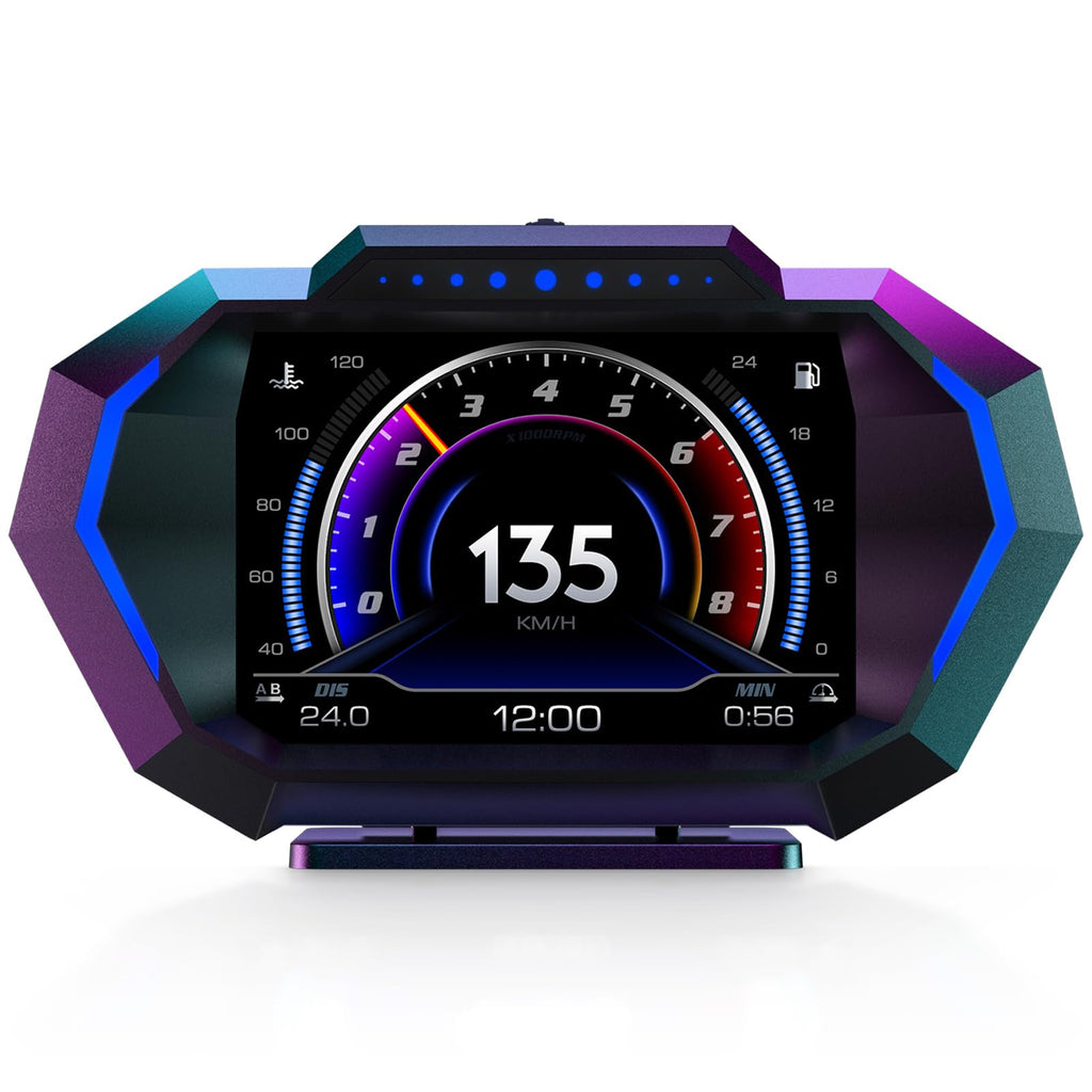 JAFOWSEY OBD2 Speedometer Gauge Display All in One 2 Mode for Gas Car 2008+