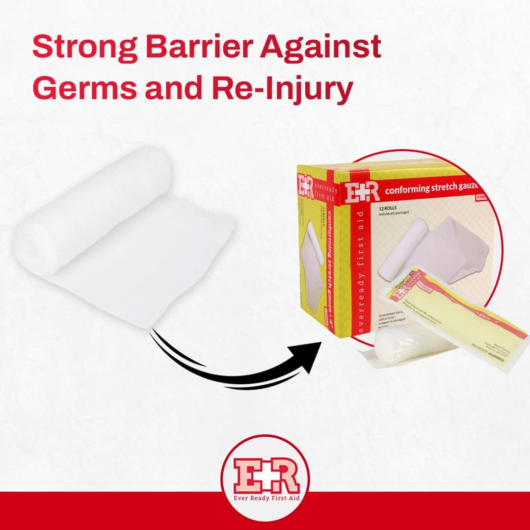 Sterile Conforming Gauze Roll Bandage - Box of 12-4 inch