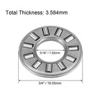 uxcell TC512 Thrust Needle Roller Bearings with Washers 5/16" Bore 3/4" OD 5/64" Width 5pcs