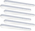 4FT LED Vapor Tight Light 60W 6600LM IP65 5000K Shop Light 6Pack ETL
