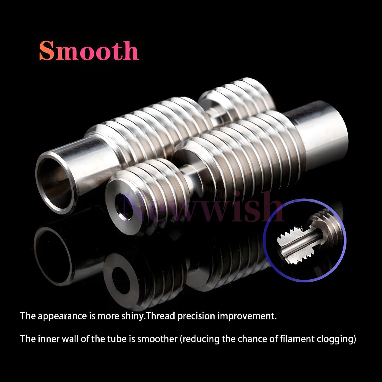 V6 Heatbreak,V6 All Metal Titanium Alloy Heatbreak Smooth V6 Heat Break for V6 Volcano Hotend,Heater Block for Prusa